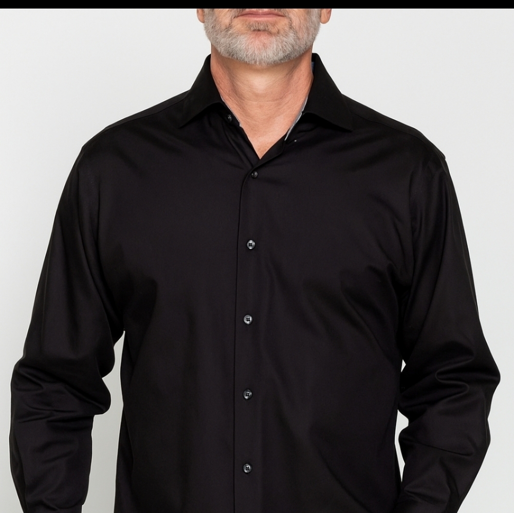 Consequence Black Men's Button Down Dress Shirt Medium